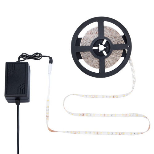 картинка Комплект светодиодной ленты 5 м с блоком питания IP65, теплое белое свечение 3000 К LAMPER от магазина Сантехстрой