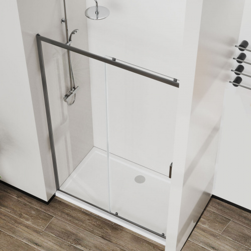 картинка Душевая дверь City VDS-5CT110CLGM, 1100, вороненая сталь , стекло прозрачное от магазина Сантехстрой