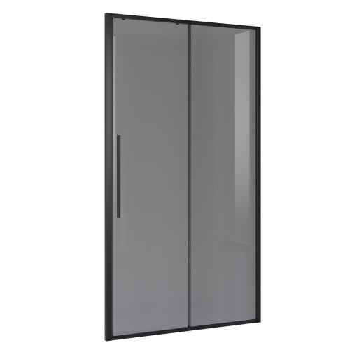 картинка Дверь в нишу Niagara Nova NG-85-14TB (140х195) черный матовый,стекло тонированное,дверь раздвижная,1 место от магазина Сантехстрой