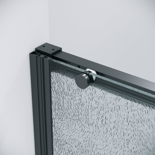 картинка Дверь в нишу 100.K33.01.130.21.02 Galaxy (130*195) черный матовый, стекло шиншилла, 1 место от магазина Сантехстрой