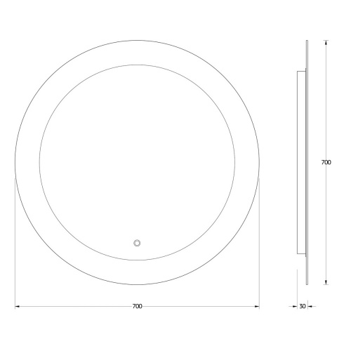 картинка Зеркало Evoform Ledshine BY 2624 70x70 от магазина Сантехстрой