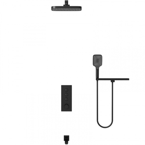 картинка Душевая система Vincea VSFW-431T1RMB с термостатом Черная матовая от магазина Сантехстрой