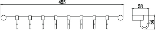 картинка Планка с крючками (8 крючков) Savol (S-006208) от магазина Сантехстрой