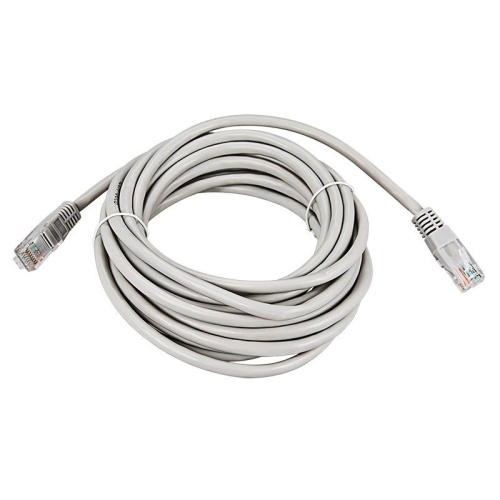 картинка Шнур коммутационный,  патч-корд U/UTP RJ45-RJ45, CAT 5e,  5м,  PVC серый REXANT от магазина Сантехстрой