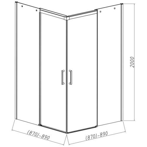 картинка Душевой уголок Vincea vss-4d900clb от магазина Сантехстрой