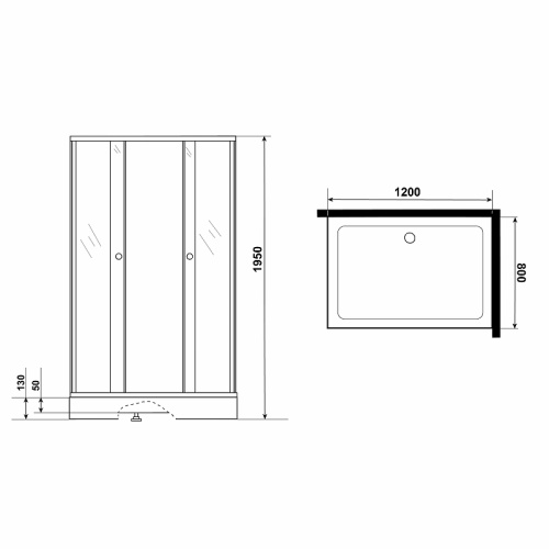 картинка Душевой уголок Niagara Eco 120х80 NG-012-14Q Black профиль Черный стекло с рисунком от магазина Сантехстрой