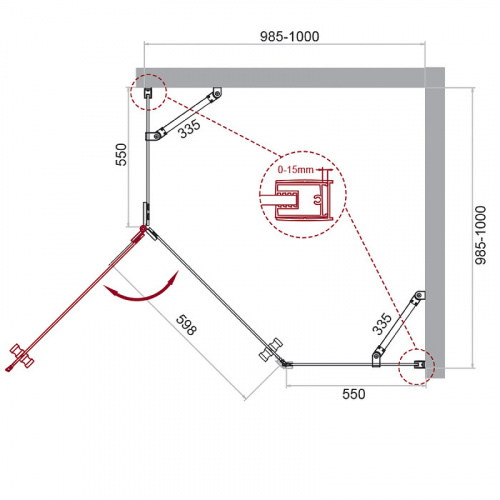картинка Душевой уголок BelBagno Kraft 100х100 KRAFT-P-1-100-C-Cr-L профиль Хром стекло прозрачное от магазина Сантехстрой