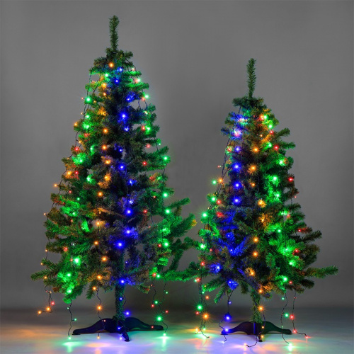 картинка Елочная гирлянда с кольцом,  7 нитей по 1,8 метра,  цвет диодов мультиколор,  не соединяется от магазина Сантехстрой