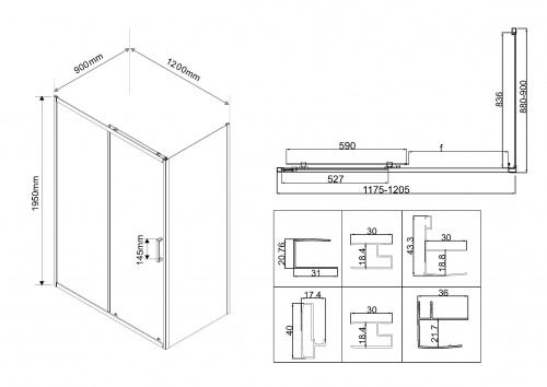 картинка Душевой уголок Vincea vsr-5ct9012clb от магазина Сантехстрой