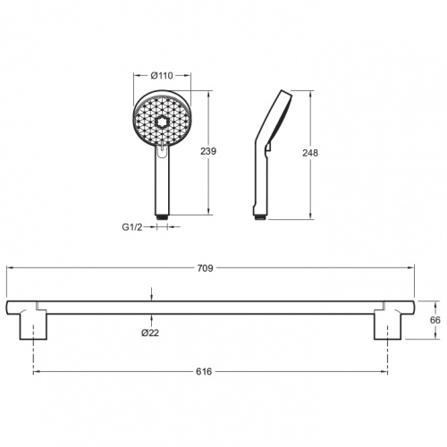 картинка Душевой гарнитур Jacob Delafon Awaken E99898-BL Черный матовый от магазина Сантехстрой