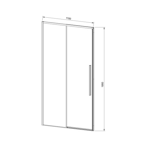 картинка Душевая дверь Slim-N VDS-4SN110CLB, 1100, черный, стекло прозрачное от магазина Сантехстрой