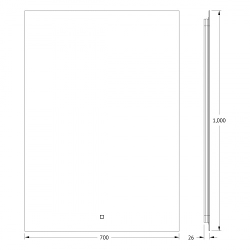 картинка Зеркало с фацетом и LED-подсветкой настенное GLOW DEFESTO 70x100 см, DF 2509S от магазина Сантехстрой