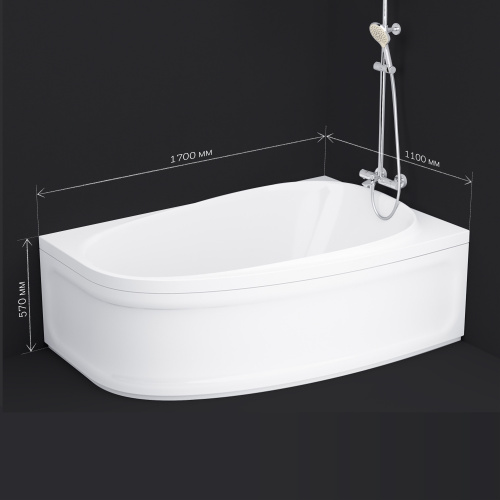 картинка W80A-170L110W-A Like, ванна акриловая 170х110 см, левосторонняя, шт от магазина Сантехстрой