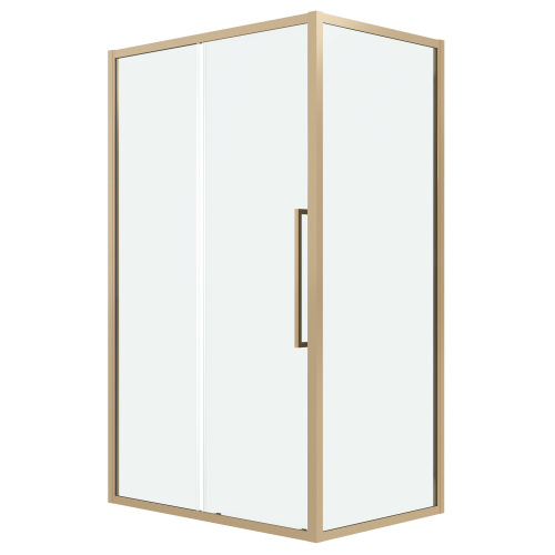 картинка Душевая перегородка 200.K33.02.90.32.00 Cosmo (90*195) золото сатин, стекло прозрачное, 1 место от магазина Сантехстрой