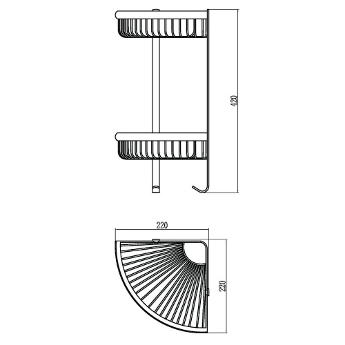 картинка Полка решетка угловая тройная Savol (S-W5854-2) от магазина Сантехстрой