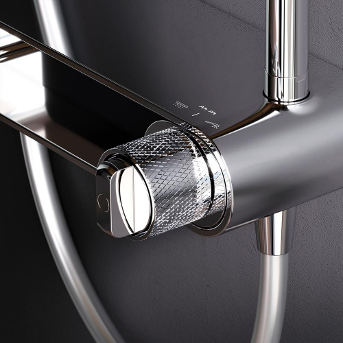 картинка F0785A600 X-Joy, душ.система: см-ль-полка д/душа, душ.штанга, верхн. душ 220мм, ручн душ, хром от магазина Сантехстрой