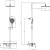 картинка Душевая система Azario Ginkgo с верхним и ручным душем, керамический картридж, черный (AZ-VPW238V95PA-1DJ1K22-ZH3A55) от магазина Сантехстрой
