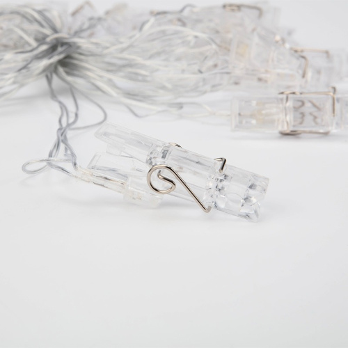 картинка Гирлянда светодиодная Прищепки 30 LED,  5 м,  теплый белый цвет свечения NEON-NIGHT от магазина Сантехстрой