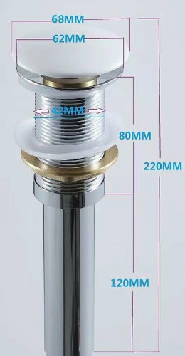 картинка Донный клапан Aquanet 330950 click-clack Белый от магазина Сантехстрой