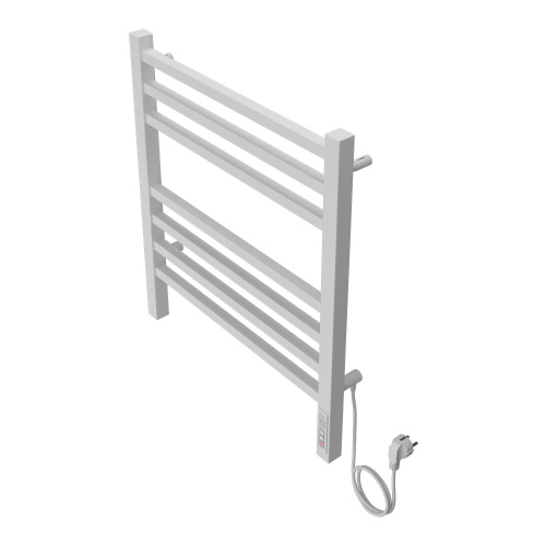 картинка Полотенцесушитель электрический AZARIO ANCONA 500/600 квадрат, 7 секций, диммер справа, белый (AZ71856W) от магазина Сантехстрой