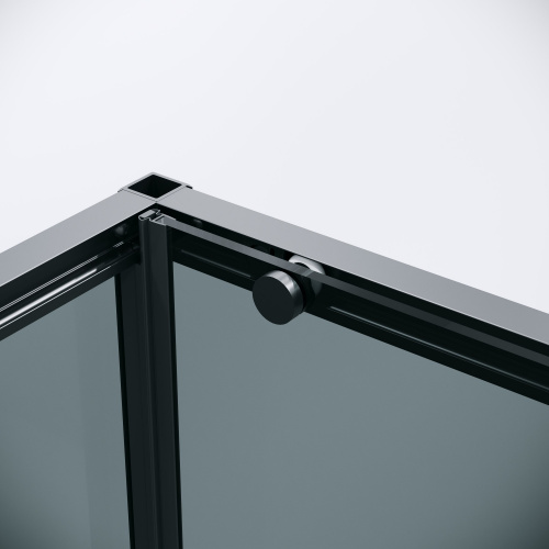 картинка Душевая перегородка 200.K33.01.90.21.10 Galaxy (90*195) черный матовый, стекло тонированное, 1 место от магазина Сантехстрой