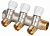 картинка Коллектор, MVI, Premium, 3/4" x 1/2"ЕК, 3 выхода, материал-латунь никелированная, с регулирующими вентилями от магазина Сантехстрой