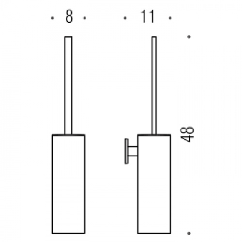 картинка Colombo Look Туалетный ёршик, подвесной, пластик, цвет: чёрный матовый от магазина Сантехстрой