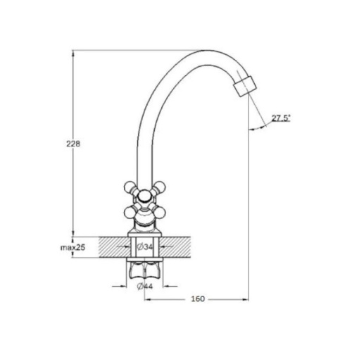 картинка Смеситель для кухни D-Lin D151807, хром от магазина Сантехстрой