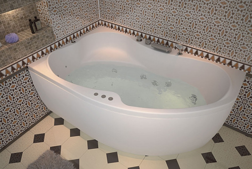 картинка Акриловая ванна Aquanet Capri 160x100 L 205476 без гидромассажа от магазина Сантехстрой