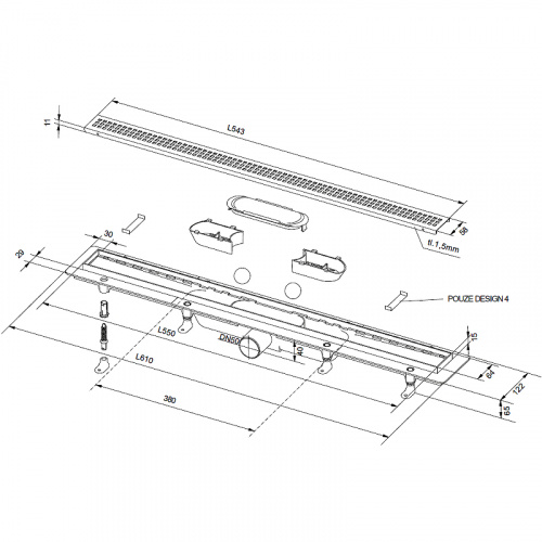 картинка Душевой лоток Plastbrno sza2550 Хром от магазина Сантехстрой