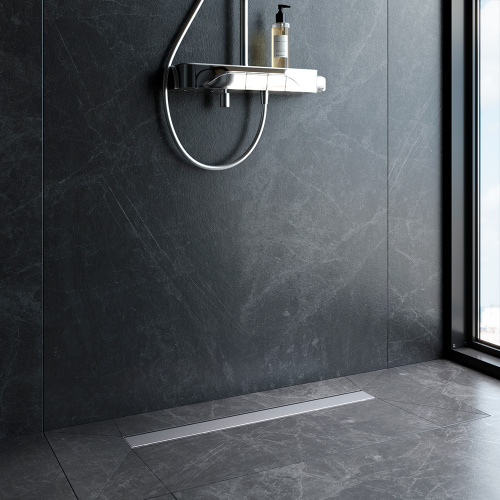 картинка W02SC-U11-070-04SB PrimeFlow Трап для душа линейный универс затвор Tile 70см цвет сталь мат от магазина Сантехстрой