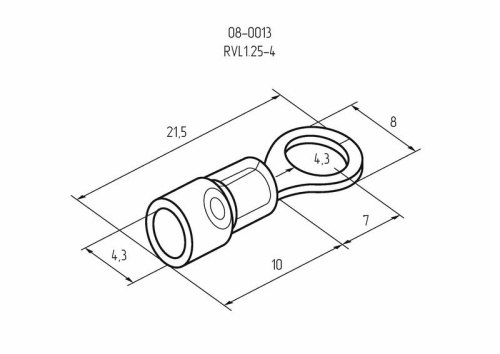картинка Наконечник кольцевой изолированный ø 4.3 мм 0.5-1.5 мм² (НКи 1.5-4/НКи 1,25-4) красный REXANT от магазина Сантехстрой