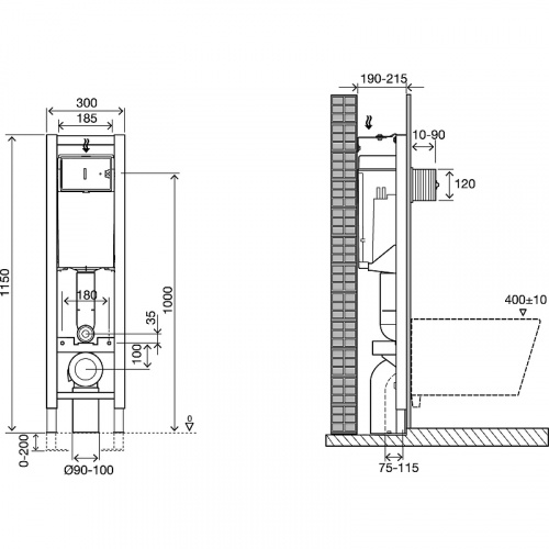картинка Инсталляция Jacob Delafon E33130RU-NF для унитаза без клавиши смыва от магазина Сантехстрой