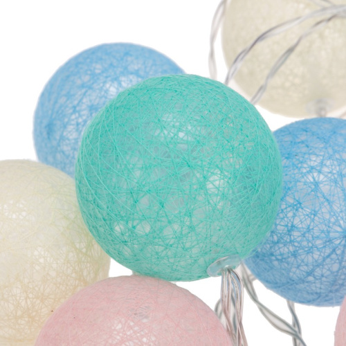 картинка Тайские фонарики Пудра 1,5 м,  прозрачный ПВХ,  10 LED,  теплый белый,  питание 2 х АА (батарейки не в комплекте) от магазина Сантехстрой