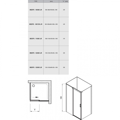 картинка Душевой уголок Ravak Matrix MSDPS 120x90 R 0WPG7C00Z1 профиль Хром стекло прозрачное от магазина Сантехстрой