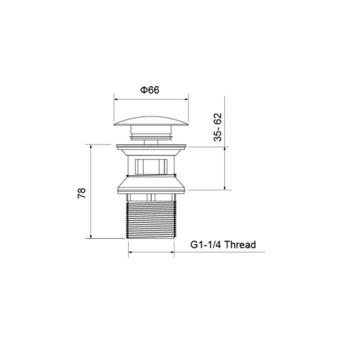 картинка Сливной набор для раковины AQUATEK, Push-open с переливом, крышка круглая, хром AQ6002CR от магазина Сантехстрой