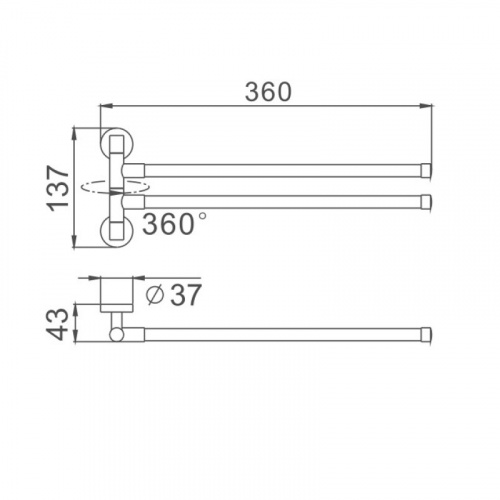 картинка Полотенцедержатель Haiba ром (HB112 х) от магазина Сантехстрой