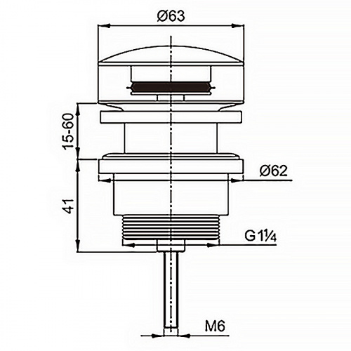 картинка Донный клапан AZARIO для раковины, CLIC-CLAC, 1 1/4, латунь, бронза (AZ-105-BR) от магазина Сантехстрой