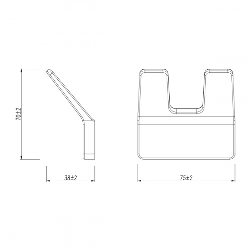 картинка Крючок двойной Lemark SMOOTH LINE для полотенец и халатов, чёрный матовый (9712005) от магазина Сантехстрой