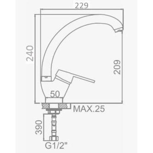 картинка Смеситель для кухни D-Lin D150407-1, хром от магазина Сантехстрой