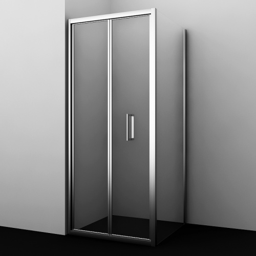 картинка Душевая стенка WasserKRAFT Weser 100 78F10-RP100 профиль Хром стекло прозрачное от магазина Сантехстрой