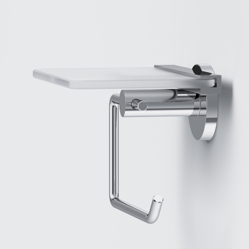 картинка A85A341500 X-Joy, Держатель для туалетной бумаги с полкой, хром от магазина Сантехстрой