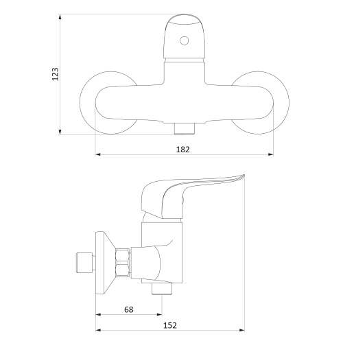 фото смеситель для душа damixa 322000000 хром