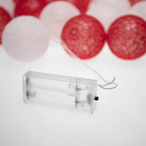 картинка Тайские фонарики Магия 3,5 м,  прозрачный ПВХ,  20 LED,  теплый белый,  питание 2 х АА (батарейки не в комплекте) от магазина Сантехстрой