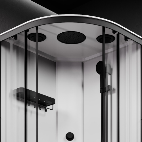 картинка W94C-401A-090BT X-Joy Deep кабина душевая  90x90, 1/4 круга,  профиль мат.черный, стекло прозрачное от магазина Сантехстрой