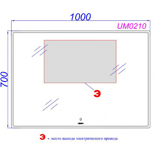 картинка Зеркало Aqwella UM 100 с подсветкой um0210 от магазина Сантехстрой