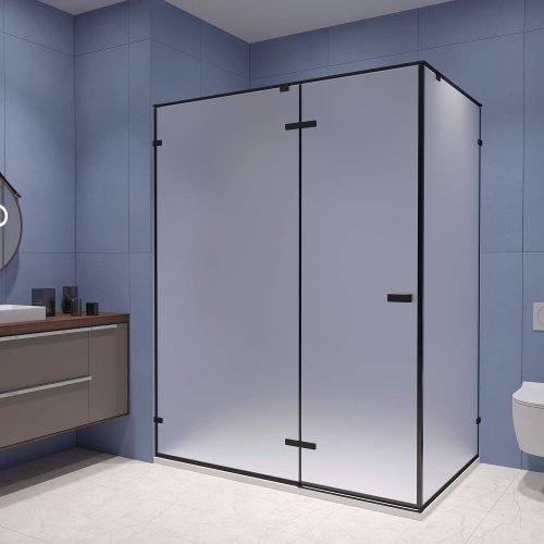 картинка Душевой уголок RGW SV-040-B 120*100*200 профиль Чёрный стекло Матовое от магазина Сантехстрой