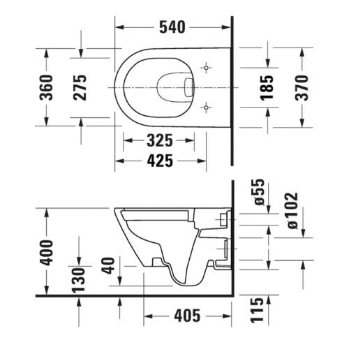 картинка Duravit D-Neo Унитаз подвесной 370х540  мм безободковый, цвет: белый (СПЕЦЦЕНА) от магазина Сантехстрой