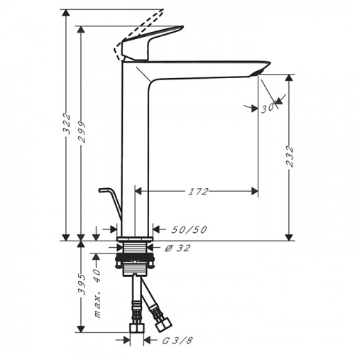 картинка HG Logis Смеситель для раковины 240 Fine, цвет хром от магазина Сантехстрой