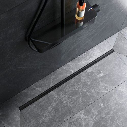 картинка W01SC-S11-100-05BM MasterFlow Трап для душа линейный универс затвор Slim line 100см цвет черн мат от магазина Сантехстрой